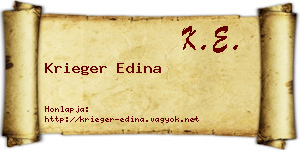 Krieger Edina névjegykártya